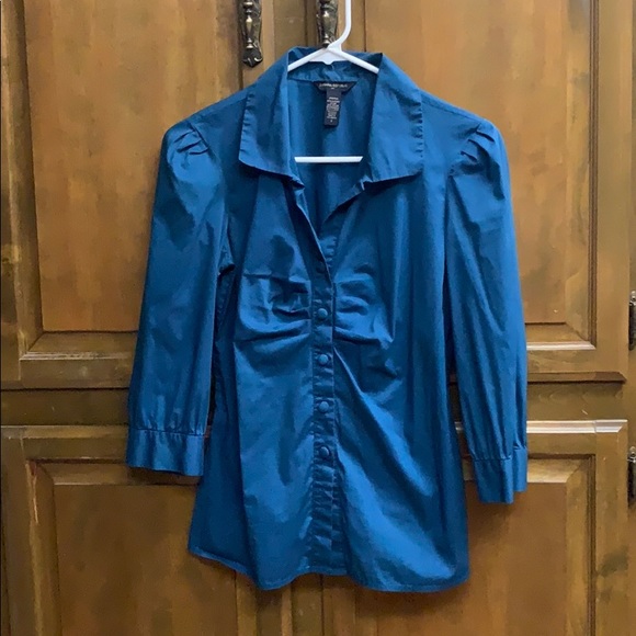 Banana Republic blue button up shirt. - Picture 1 of 2